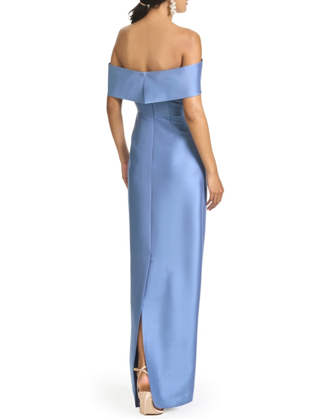 NEW SACHIN BABI Twilight Blue MICHELLE Off the Shoulder BOW Mikado GOWN 8 - Picture 13 of 13